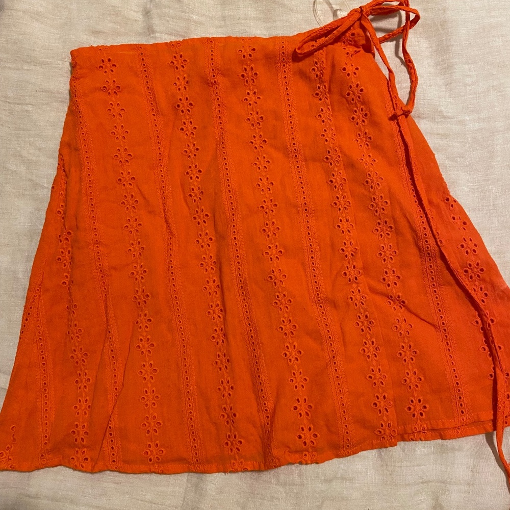miami | orange wrap skirt | size S